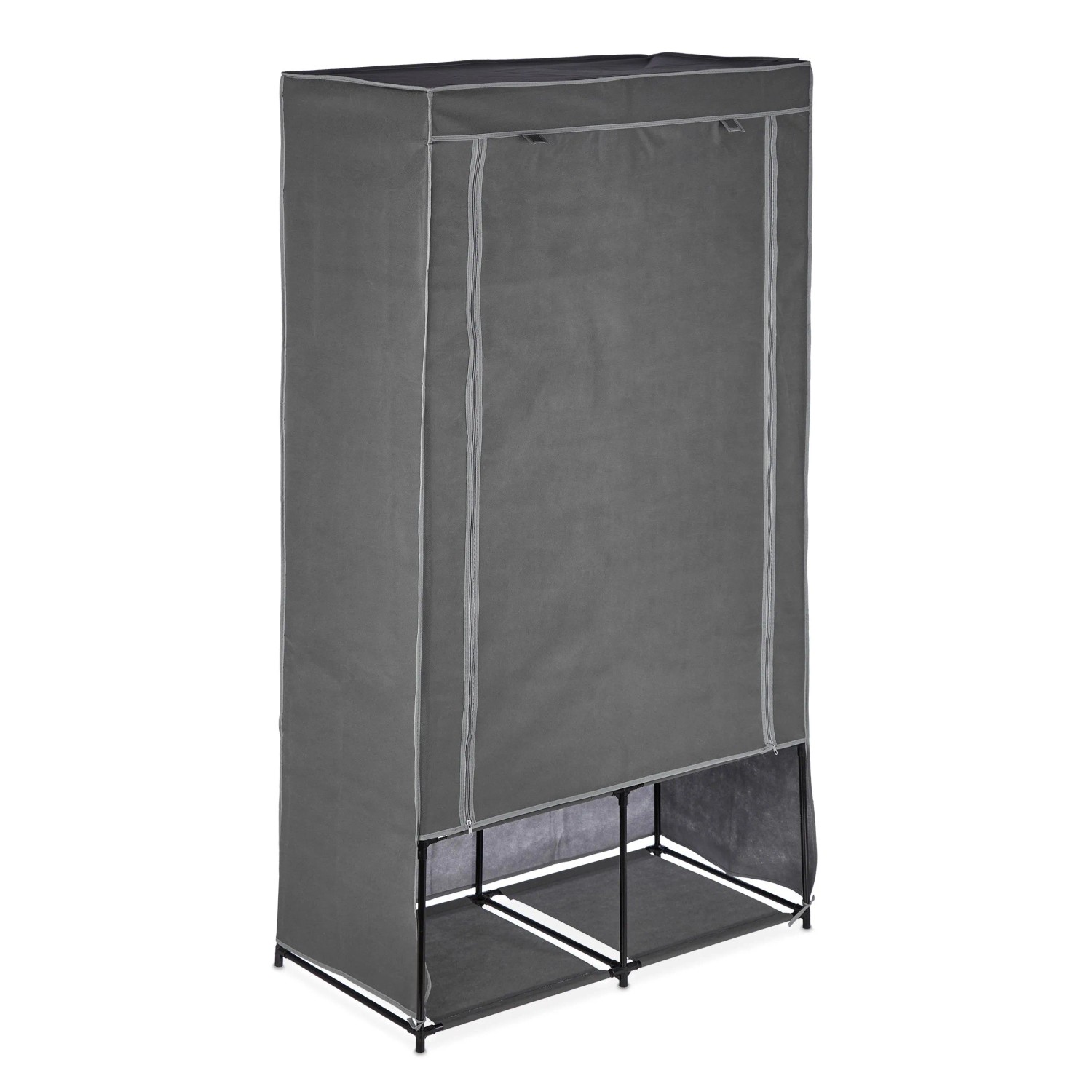 Relaxdays Stoffschrank Vliesstoff Anthrazit mit 6 Fächern 172 cm x 90 cm x 45 cm
