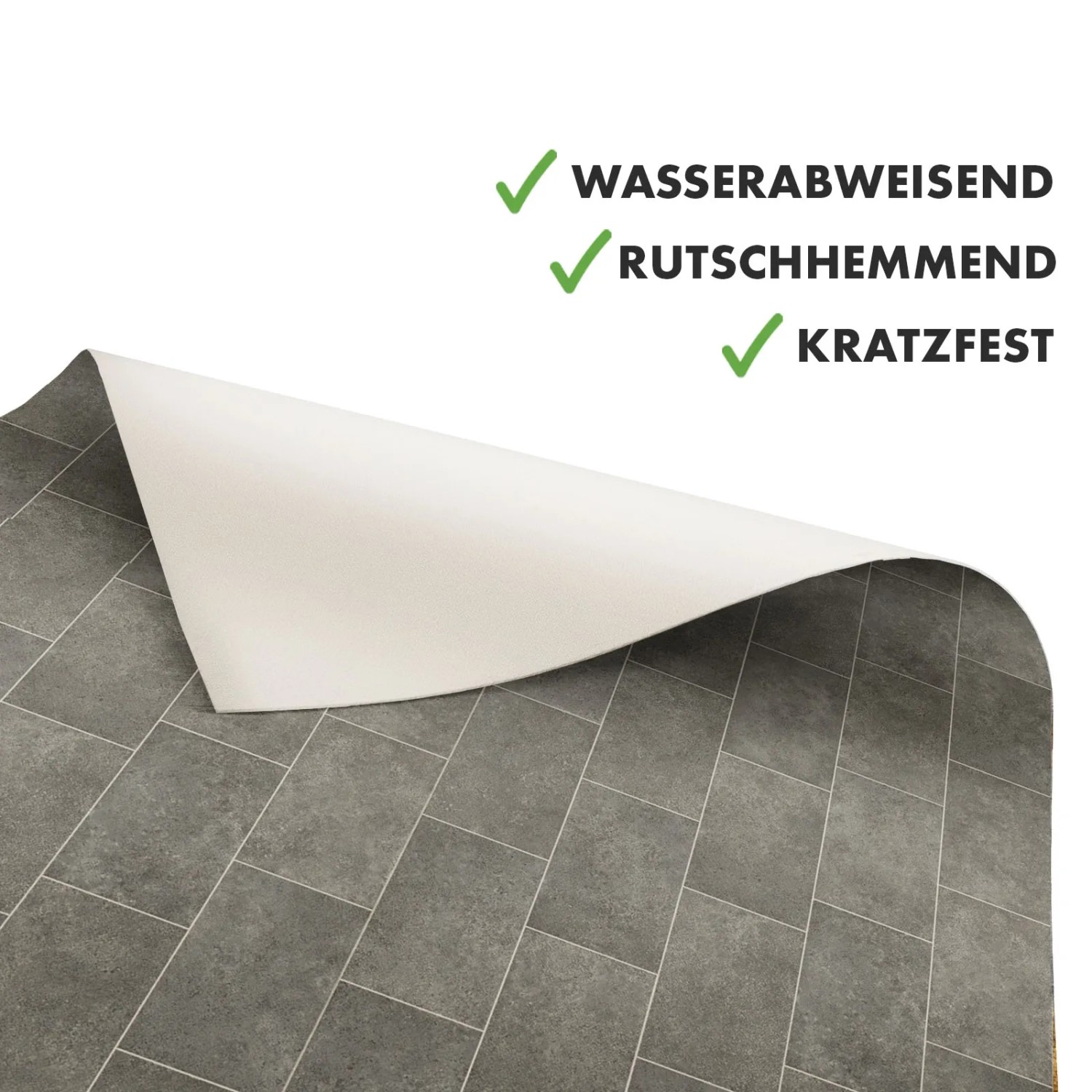 KARAT CV-Belag Kent 968M in Steinfliesenoptik, wasserabweisend, rutschhemmend und kratzfest.