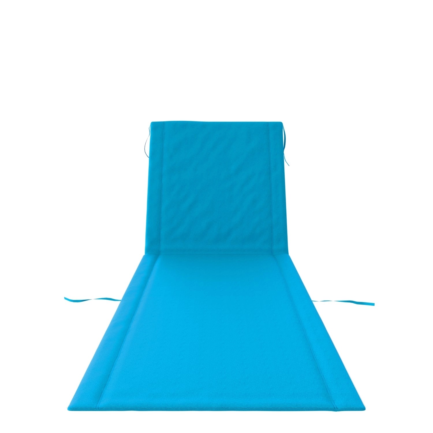 2er Set blaue 24MOVE Strandmatte mit Rückenlehne, klappbar und mit Tragegurt.