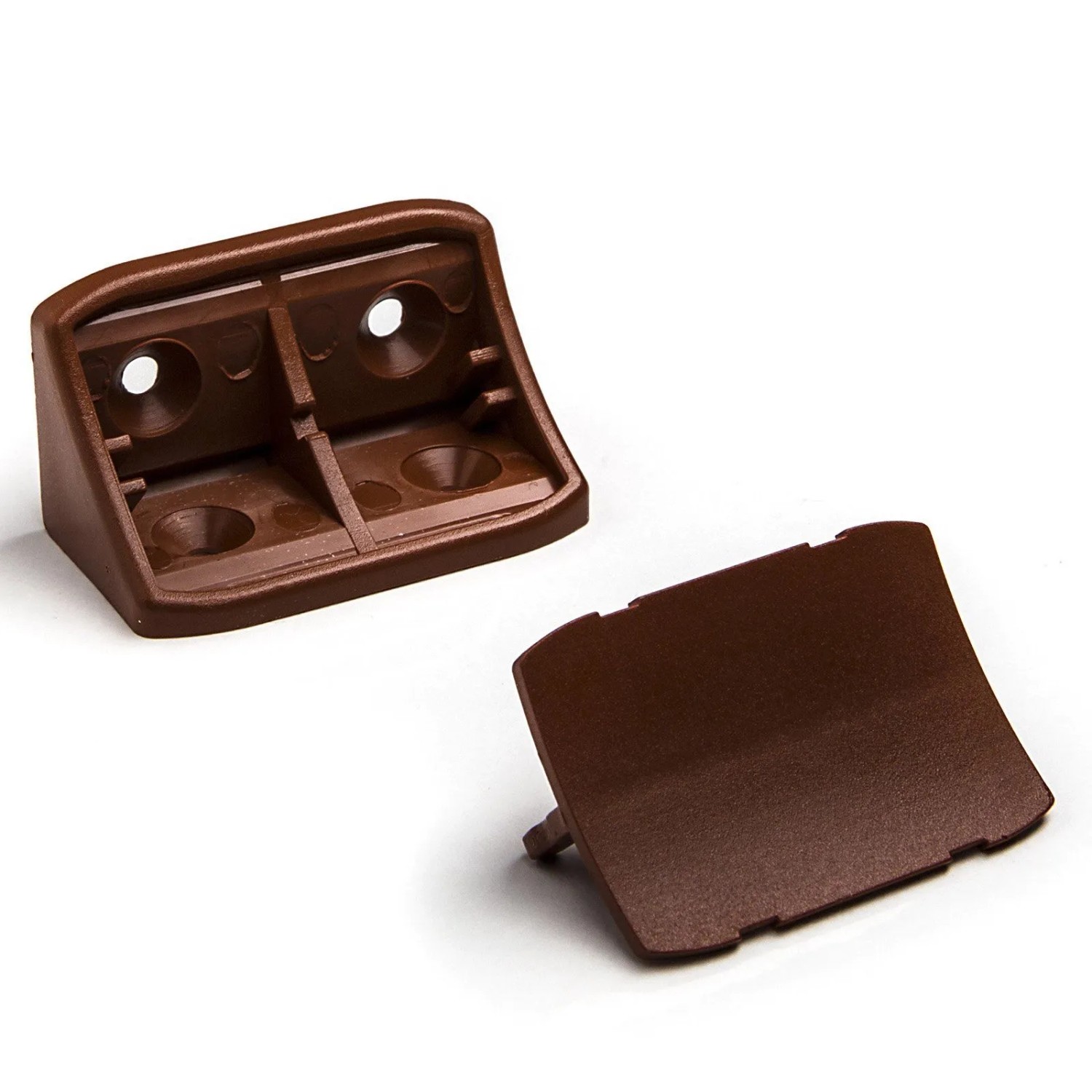 SOTECH 100 Stück Korpusverbinder 24 x 24 x 44 mm mit Abdeckkappe Birnenholz