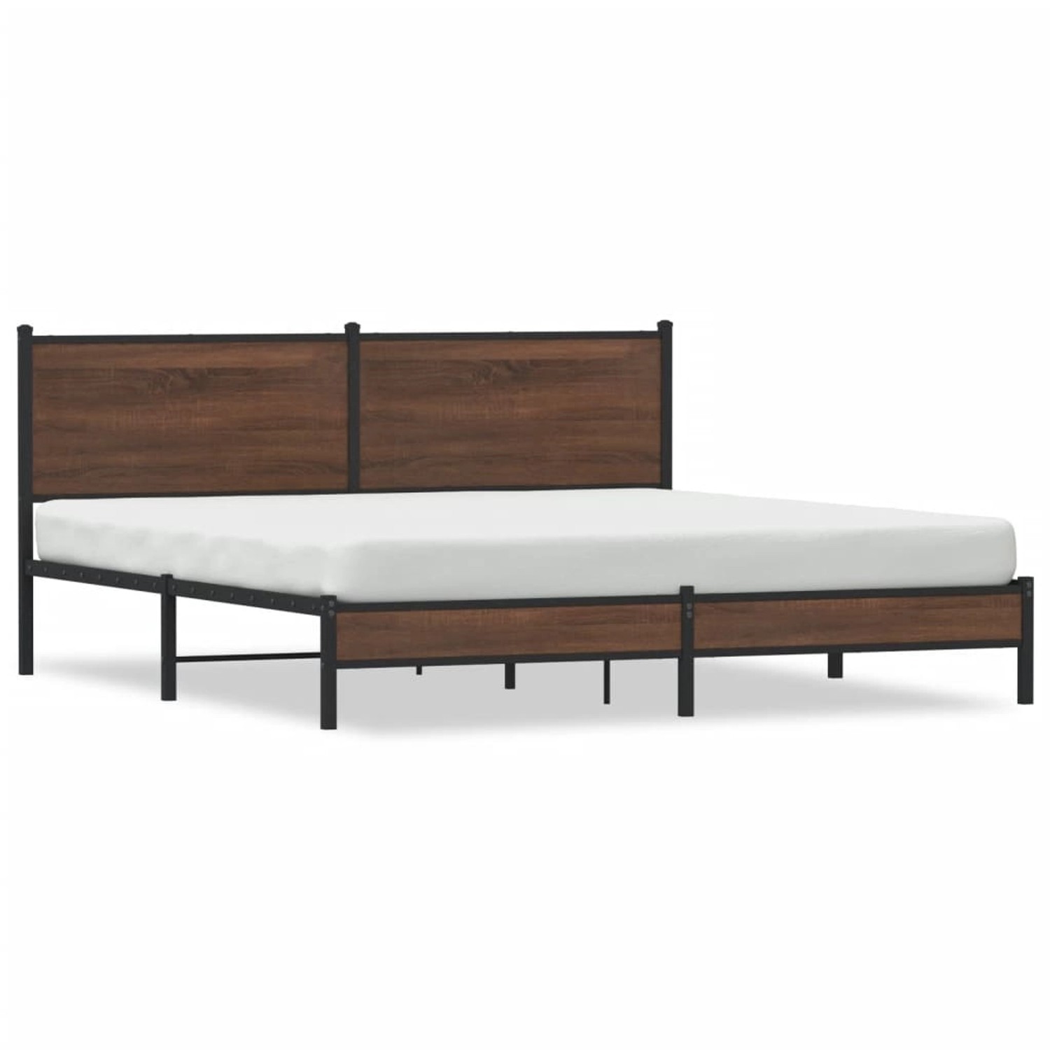 vidaXL Metallbett ohne Matratze Braun Eichen-Optik 160x200 cm 4007925 günstig online kaufen