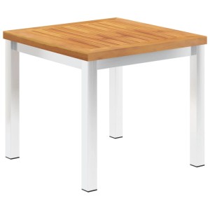 vidaXL Garten-Beistelltisch 45x45x38 cm Massivholz Akazie & Edelstahl 46492