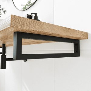 HEVVA Waschtischhalterung RHEIN 10 cm Hoch 35 cm Tief 2er Set Schwarz