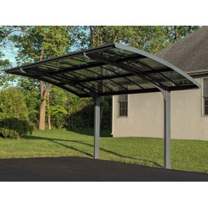 Palram Canopia Arizona Breeze Carport, 2.9x5 m, Anthrazit. Aluminium Carport mit Polycarbonat Dach.