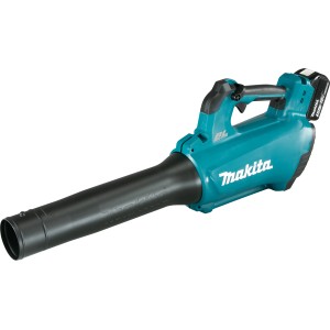 Makita Akku-Gebläse DUB184RF 18 V, Akku-Laubsauger in Türkis und Schwarz.