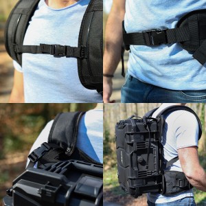 HMF 15401-02 Outdoor Kamerarucksack Rasterschaumstoff Fotorucksack Groß 47 x 38 x 22 cm