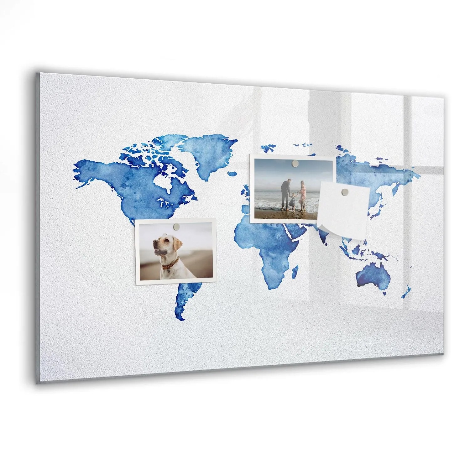 Tulup Magnetische Glastafel Aquarell Weltkarte 60x40 cm Magnettafel Mit Mar günstig online kaufen