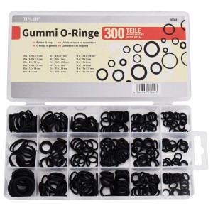 Tifler O-Ringe Sortiment, 300 Stück NBR Gummi in Sortimentsbox.