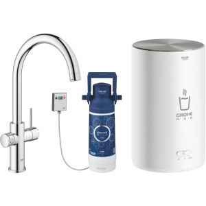 Grohe Red Duo Küchenarmatur mit Boiler und Filter, Chrom.