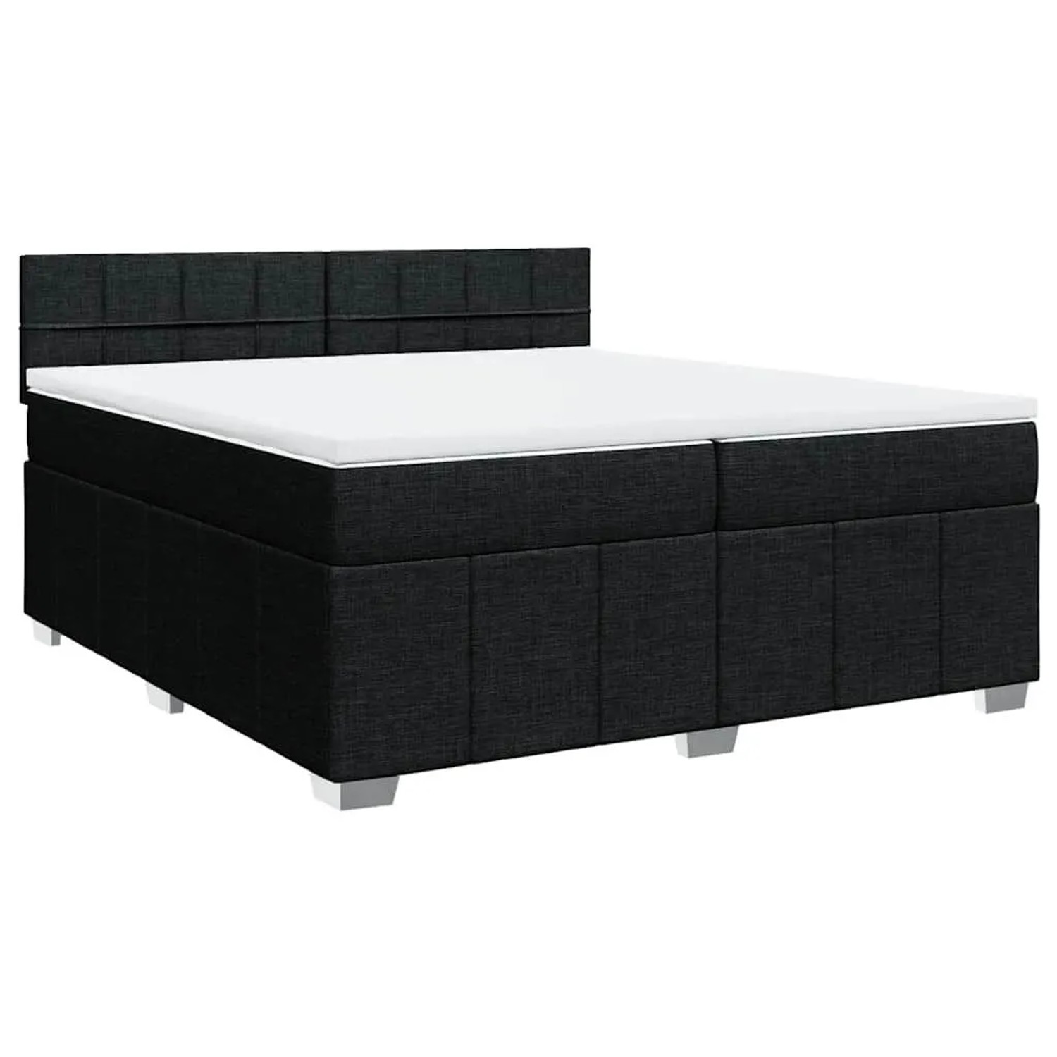 vidaXL Boxspringbett mit Matratze Schwarz 200x200 cm Stoff 3287177