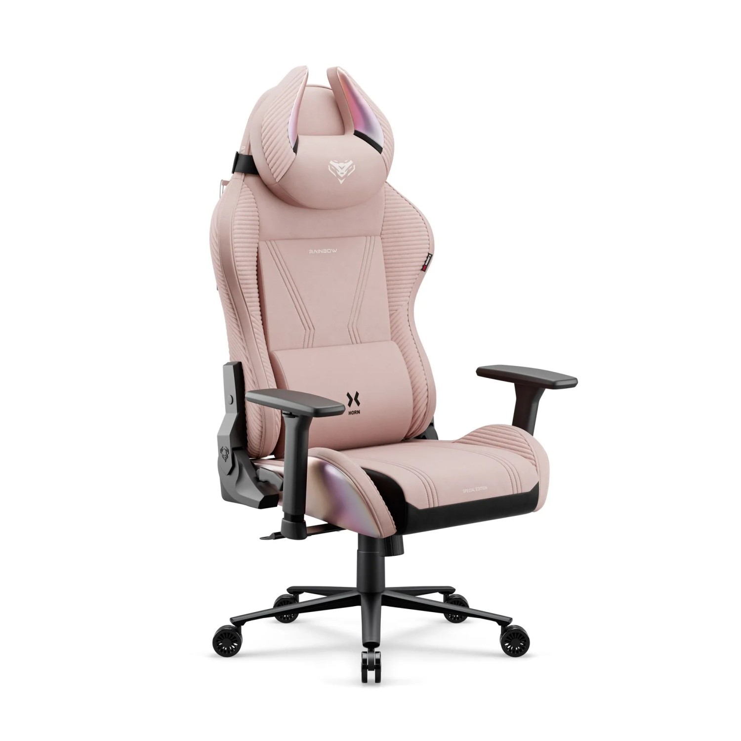 DIABLO CHAIRS Gaming-Sessel aus Stoff X-Horn Rainbow Pink Normal