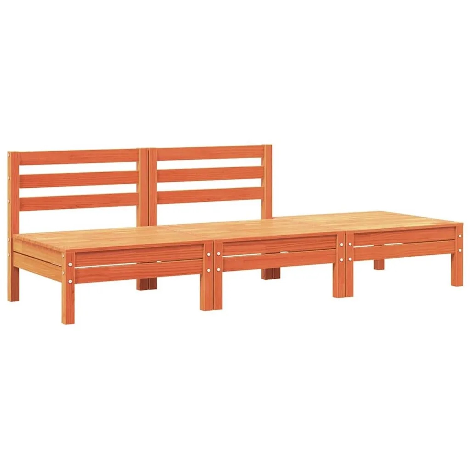 vidaXL Gartensofa 3-Sitzer Wachsbraun Massivholz Kiefer 838037