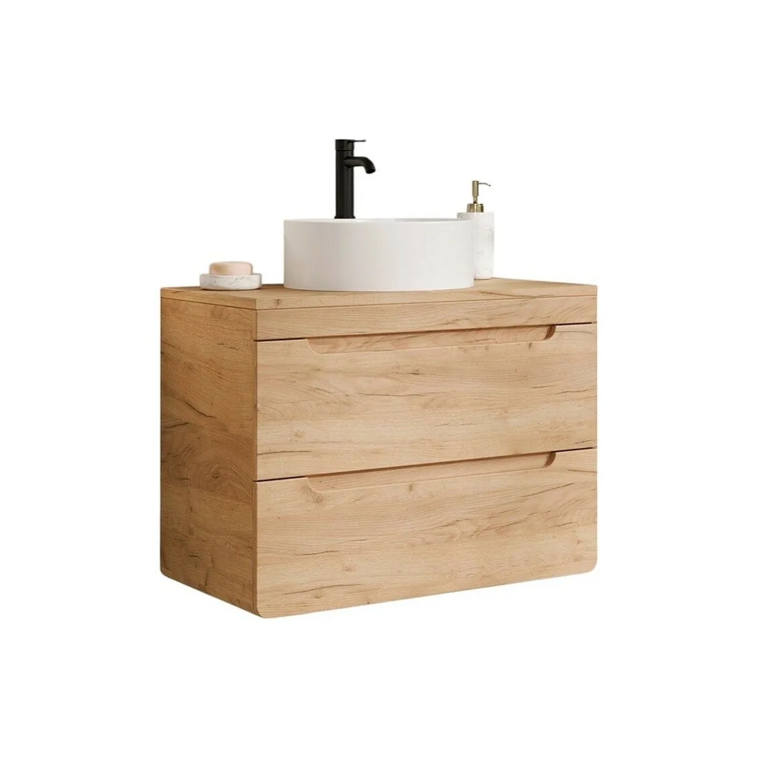 Vente-unique Einzelwaschtisch Aruba Naturfarben Hell 80 cm