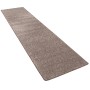 Taupefarbener Snapstyle Hochflor Teppichläufer Cottage, 100x400 cm. Langfloriger Teppich.