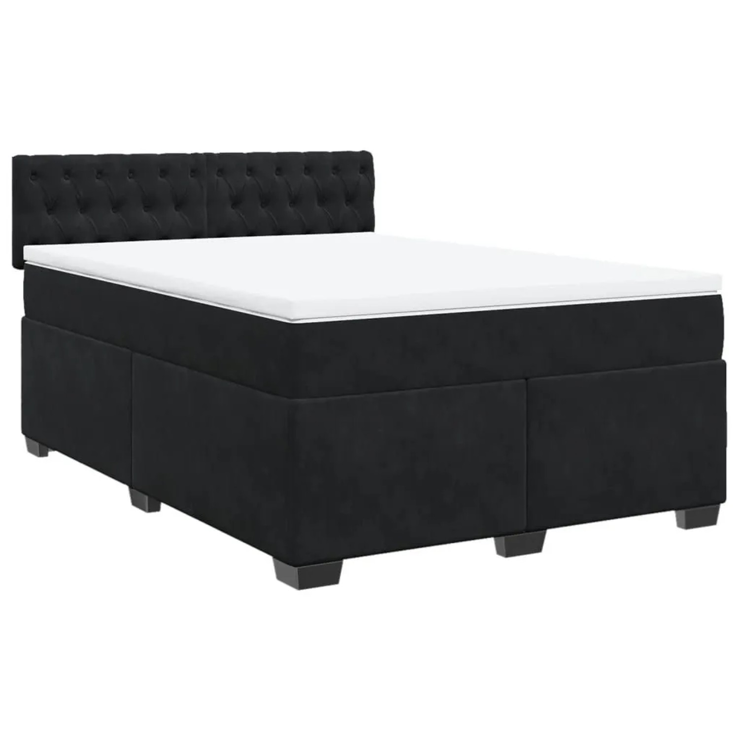 vidaXL Boxspringbett mit Matratze Schwarz 140x200 cm Samt 3288638 günstig online kaufen