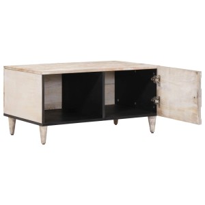 vidaXL Couchtisch Weiß 80 x 50 x 40 cm Massivholz Mango 4018372