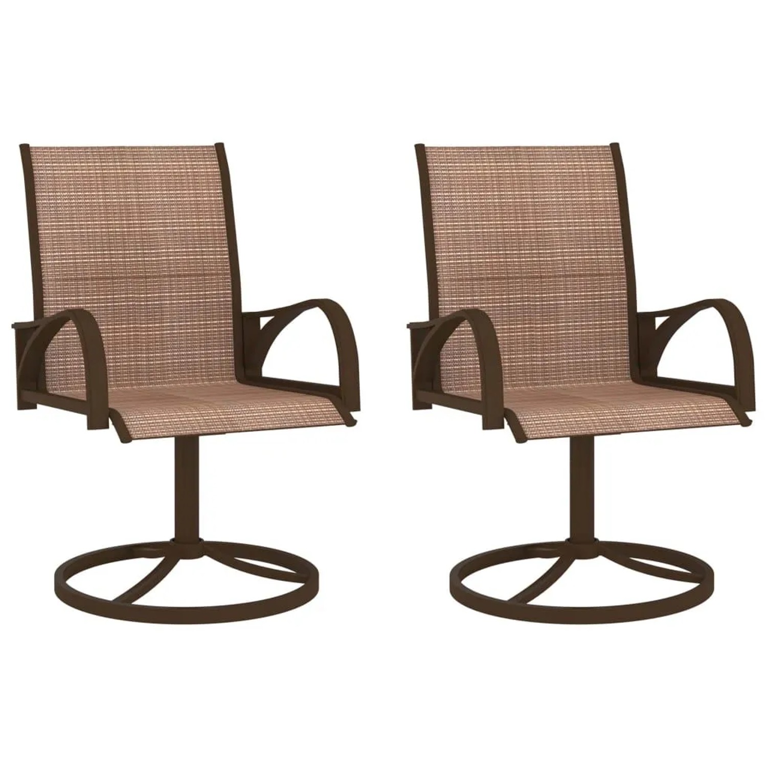 Furnicato Garten-drehstühle 2 Stk Textilene Und Stahl Braun