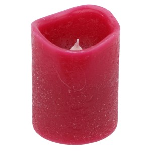 Rote LED-Kerze mit flackerndem Licht und Timerfunktion. Wachsoptik, welliger Rand für stimmungsvolle Dekoration.