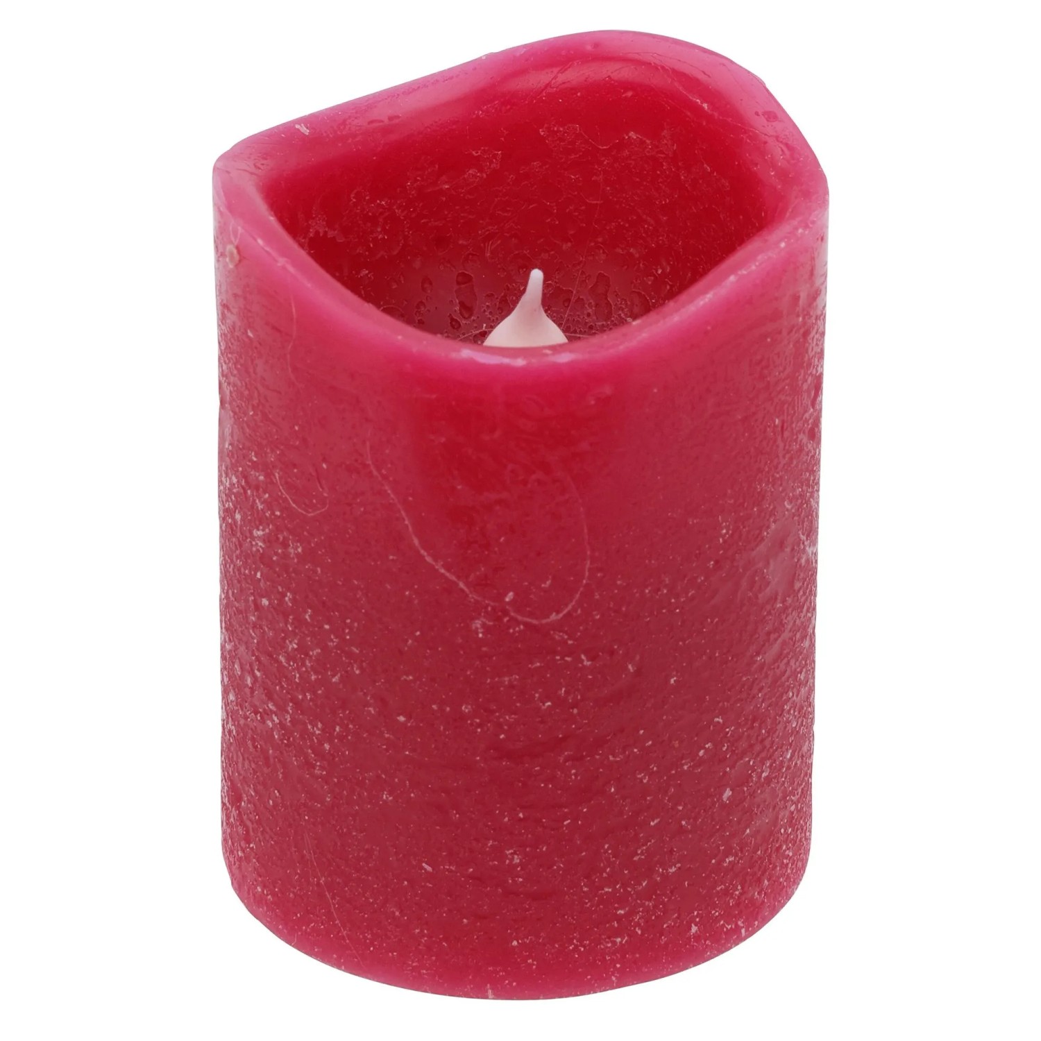 Kerze mit fFackernder LED und Timerfunktion 5 cm x 5 cm x 6,5 cm Rot