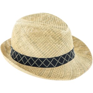 Strohhut Vadim für Kinder, Größe 53, mit schwarzem Zierband. Gartenbekleidung für den Sommer.