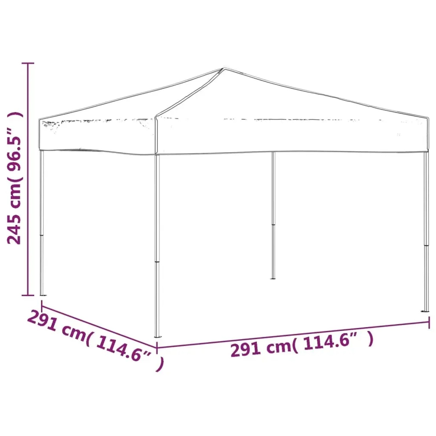 Faltbares Partyzelt, creme, 3x3 m. Ideal für Gartenpartys und Veranstaltungen im Freien.