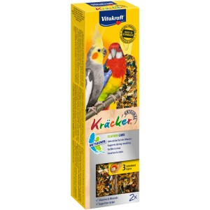 Vitakraft Kräcker Feather Care für Großsittiche, 2 Stück. Ergänzungsfutter zur Unterstützung der Mauser.