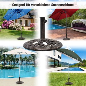Costway Sonnenschirmständer Schirmständer für Schirmstangen Von 38/48 mm