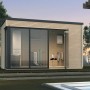 Weka Holz-Gartenhaus Cubilis Gr. 2, naturbelassen, mit Glasfront und Pultdach.
