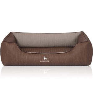 Knuffelwuff Hundebett Outlander XL, orthopädisch, braun/grau, Kunstleder.