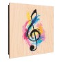 Banjado Schlüsselkasten aus Holz, 30x30cm, mit buntem Notenmotiv. Schlüsselaufbewahrung für 50 Schlüssel.