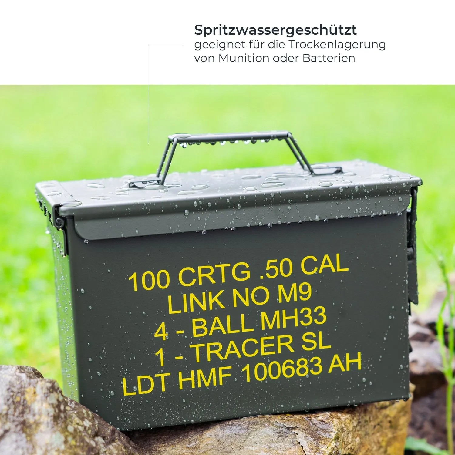 HMF 70011 Munitionskoffer US Ammo Box Metallkiste 30 x 19 x 16 cm Grün_3