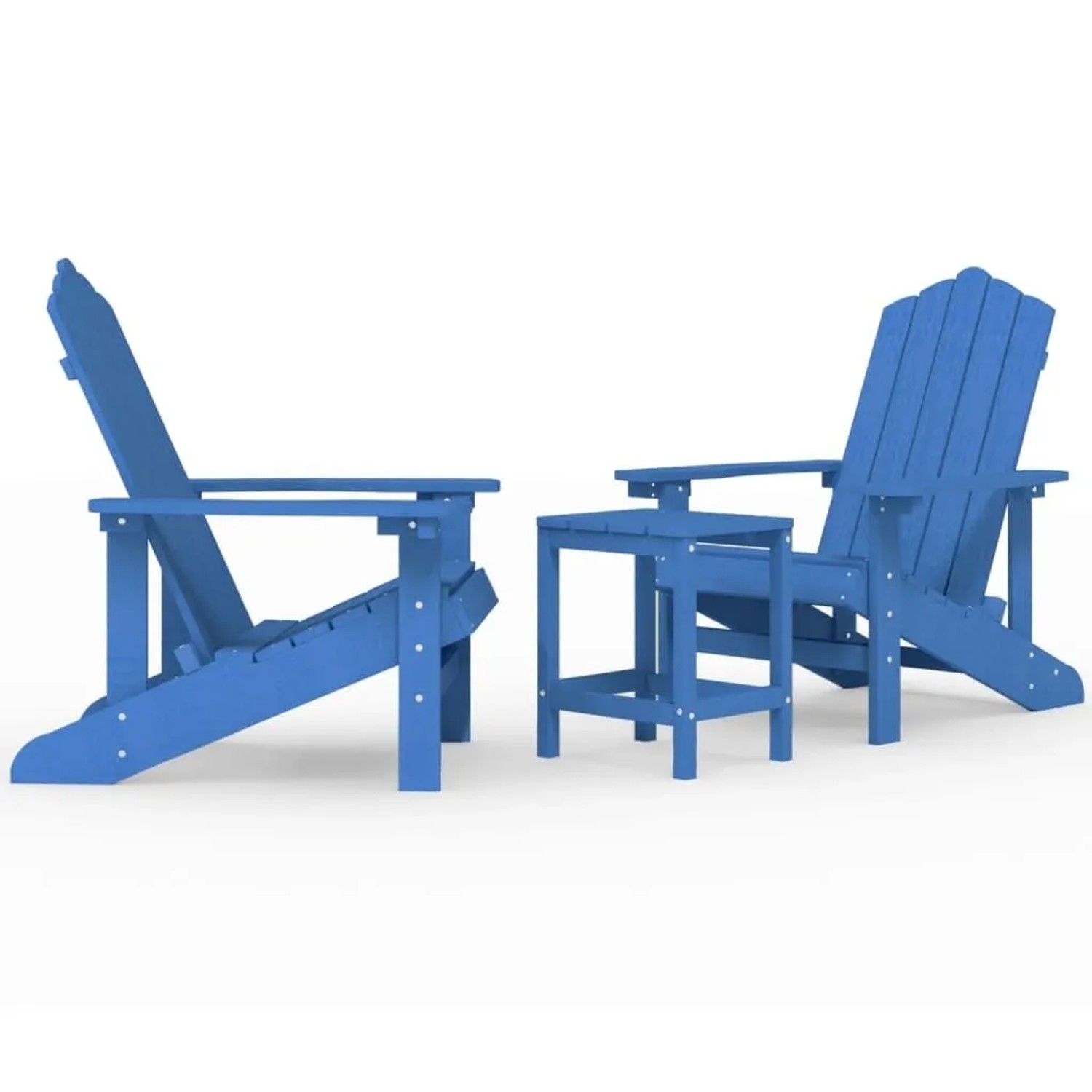 Furnicato Adirondack-gartenstühle Mit Tisch Hdpe Aquamarin