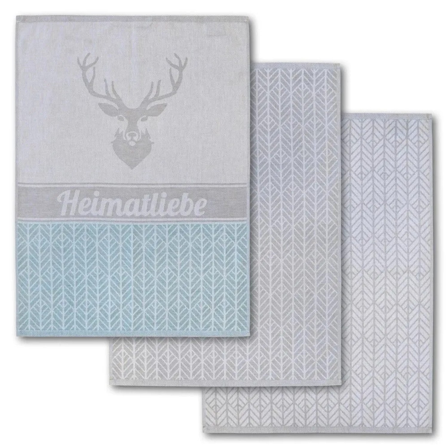 Dyckhoff Geschirrtuchset Heimat Grau 50 x 70 cm günstig online kaufen