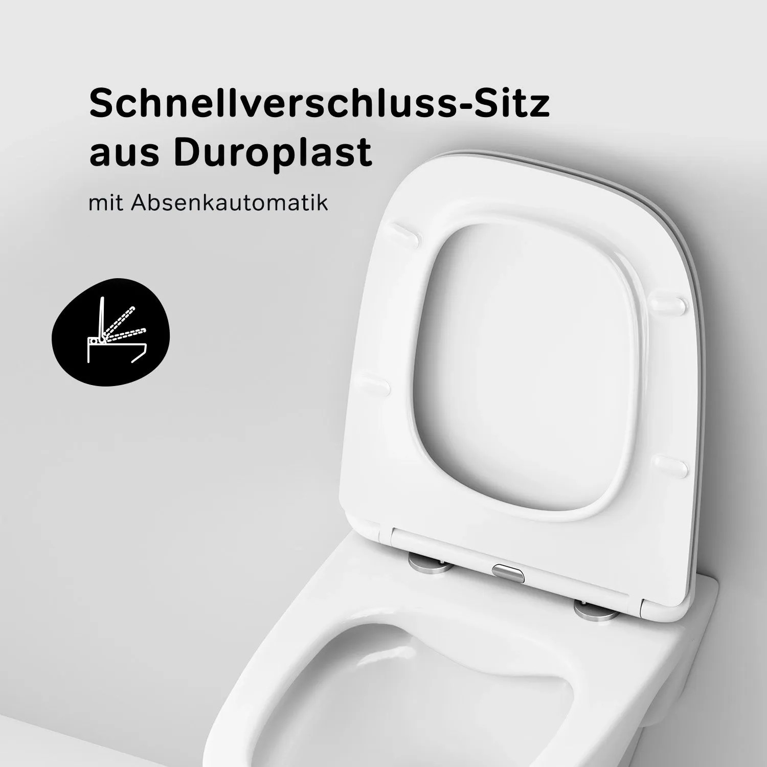 AM.PM Wand-WC mit Softclose-Sitz, spülrandlose Hänge-Toilette mit Absenkautomatik.
