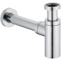 Kronenbach Design-Siphon, rund, Chrom, Universalanschluss für Waschbecken.