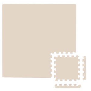 LittleTom Puzzlematte, 9-teilig, 30x30 cm, beige. Weiche Spiel- und Krabbelmatte für Kinder.