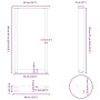 Technische Zeichnung eines anthrazitfarbenen U-förmigen Bartischbeins aus Stahl mit Maßen 40x90-91 cm. Möbelbein.