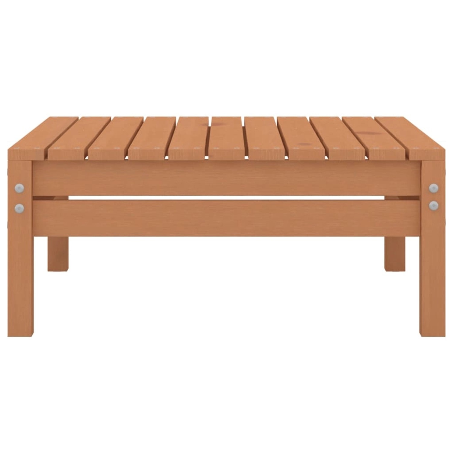 Quadratischer Gartentisch aus honigbraunem Kiefernholz, Teil des vidaXL Lounge-Sets.