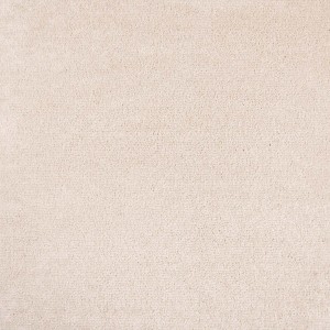 Cremefarbene, selbstliegende Schatex Teppichfliese mit weicher Velours-Oberfläche für Wohn- und Schlafzimmer.