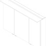 Fackelmann Spiegelschrank B.Perfekt, weiß, 100 cm breit, mit drei Türen und Aufsatzleuchte.