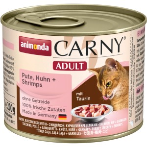 Animonda Carny Adult Katzen-Nassfutter Pute, Huhn & Shrimps, 200g Dose.