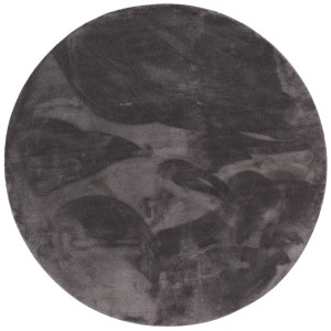 Runder, anthrazitfarbener Fellteppich „Pergamon Luxus Super Soft“ (160x160cm).
