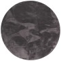 Runder, anthrazitfarbener Fellteppich „Pergamon Luxus Super Soft“ (160x160cm).