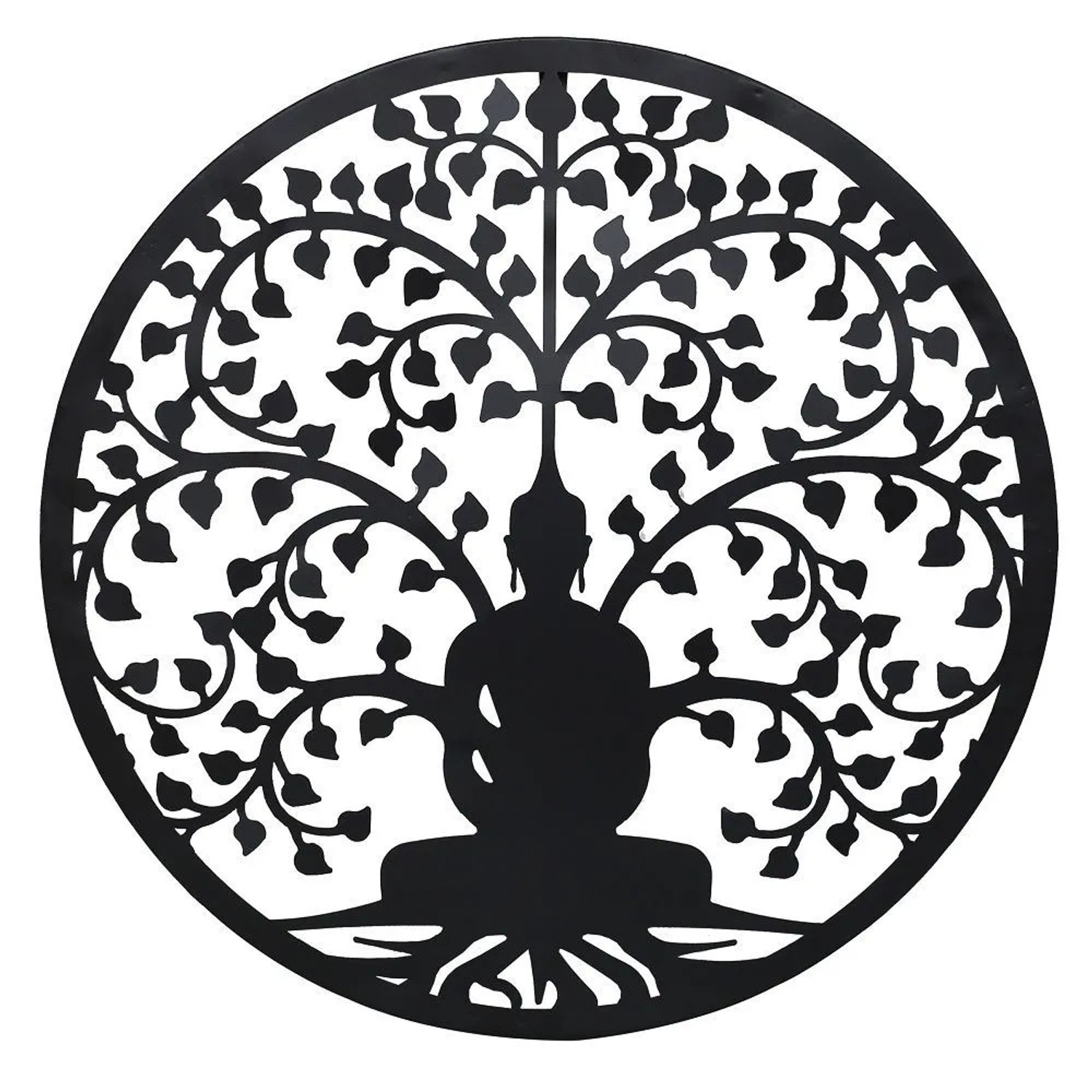 Lex XXL Buddha Lebensbaum aus Metall Wanddeko Dekoration Wandbild Wandschmuck