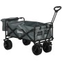 Outsunny Gartenwagen, grau, mit Kühltasche, Stahlrahmen, klappbar, 113x57x77-100cm.