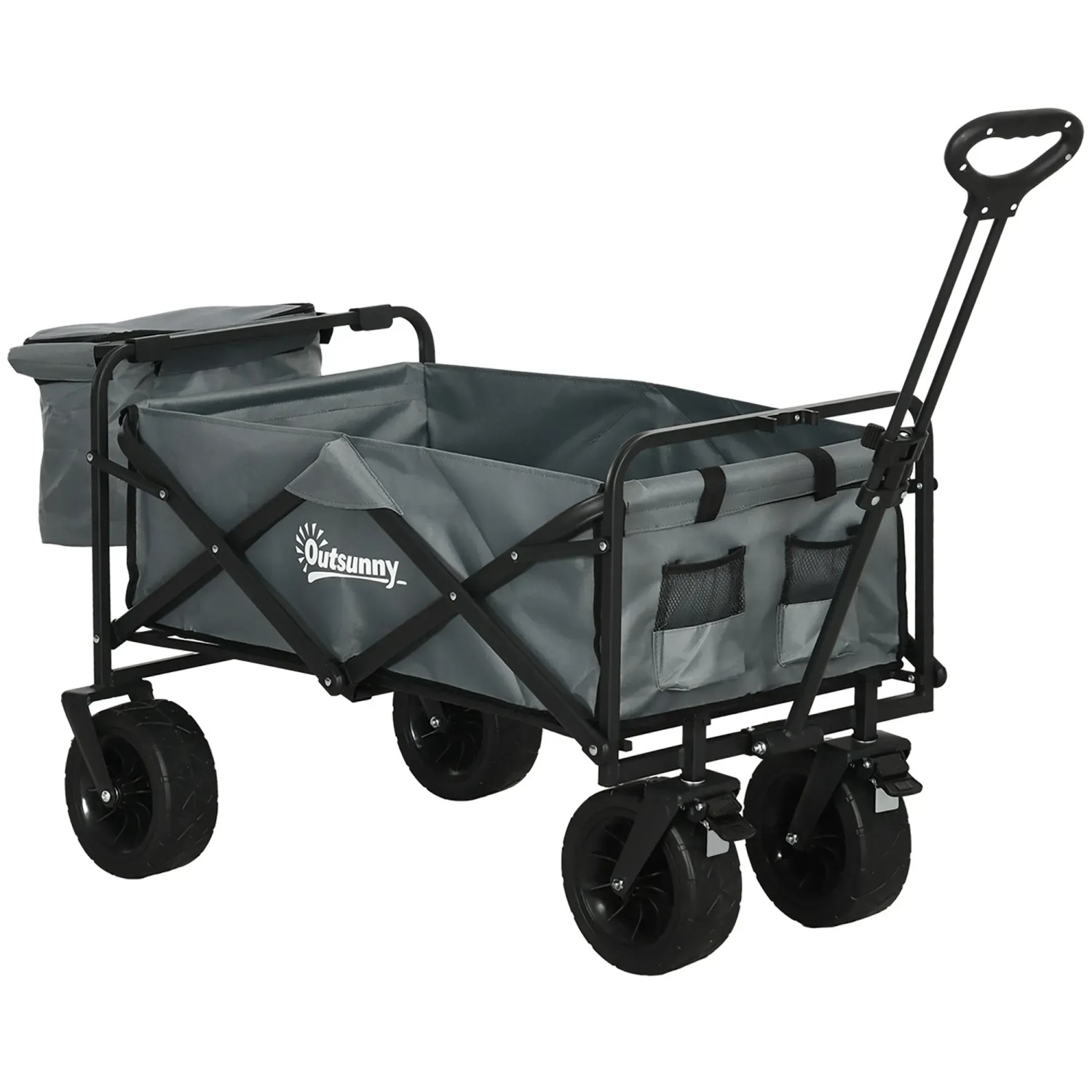 Outsunny Gartenwagen  Stahl Oxford Grau 113L x 57B x 77-100H cm