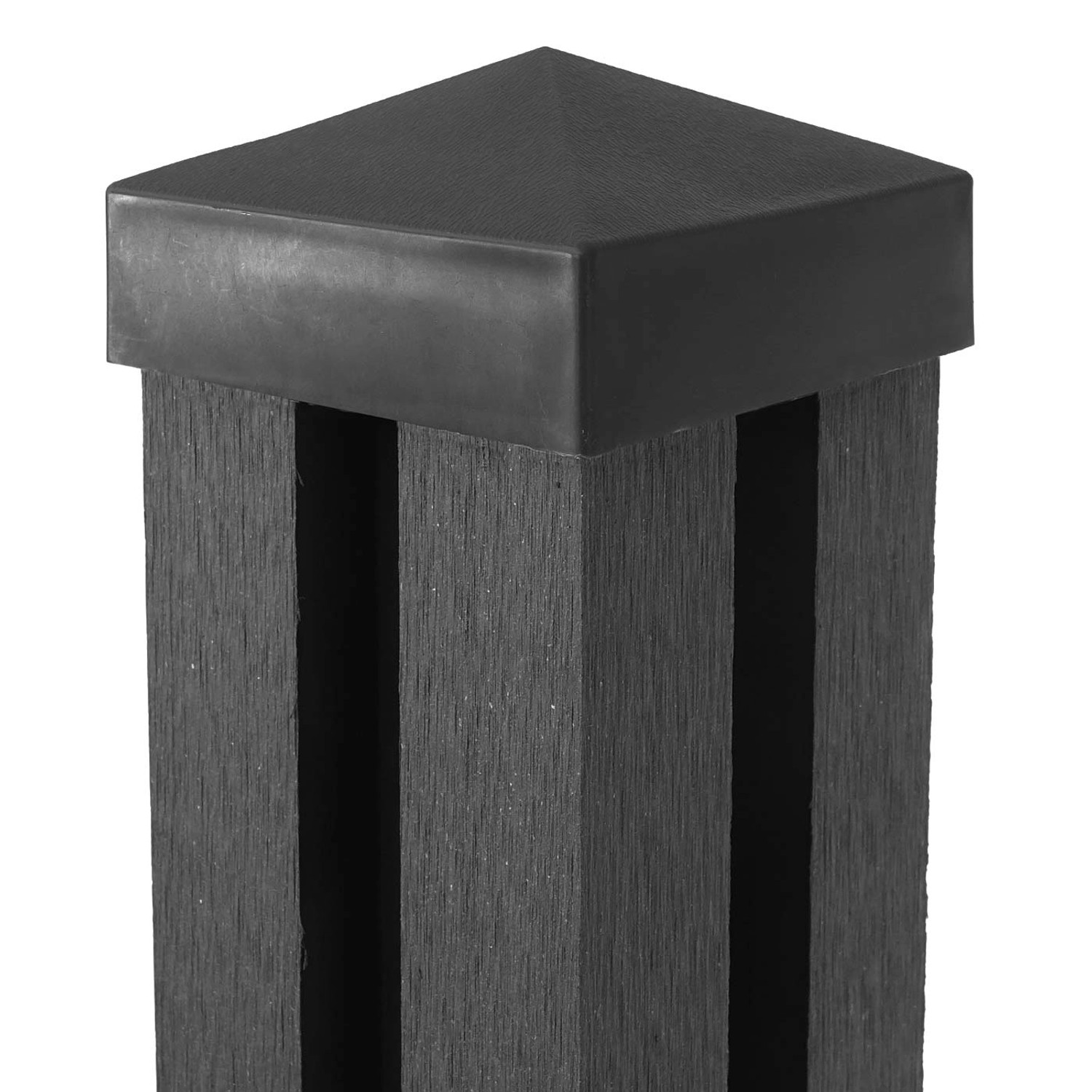 Anthrazitfarbener WPC-Pfosten (1,88m) für Savoie-WPC-Zaun Stecksystem.