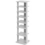 Costway Schuhregal, 8-stufig, höhenverstellbar, Holz, Grau.