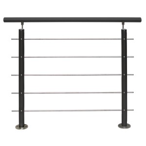 Treba Geländer-Set AB10, 150 cm, zur Bodenmontage, Aluminium Anthrazit, mit Edelstahlstangen.