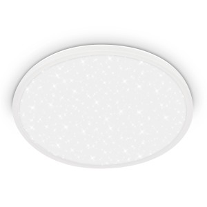Weißes Brilo LED-Panel Slim Sternenhimmel, runde Deckenleuchte mit Sternenmuster.